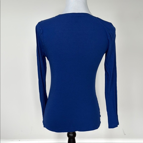 Express Cobalt Blue V-Neck Tie Blouse Sz XS - Picture 5 of 5